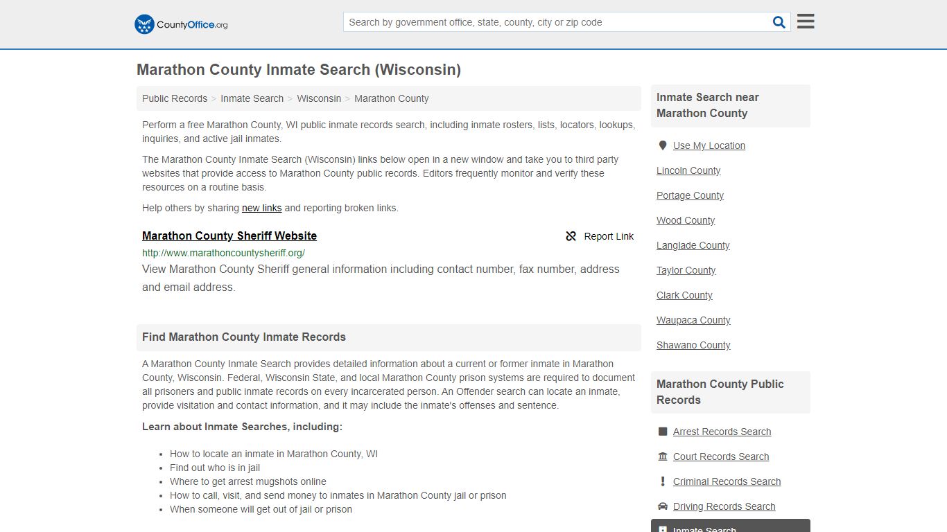 Inmate Search - Marathon County, WI (Inmate Rosters ...