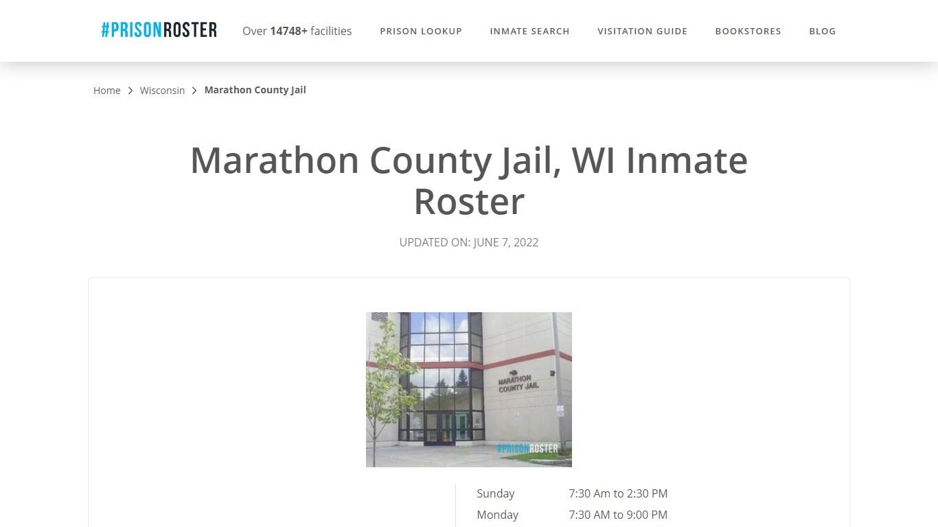 Marathon County Jail, WI Inmate Roster - Inmate Locator